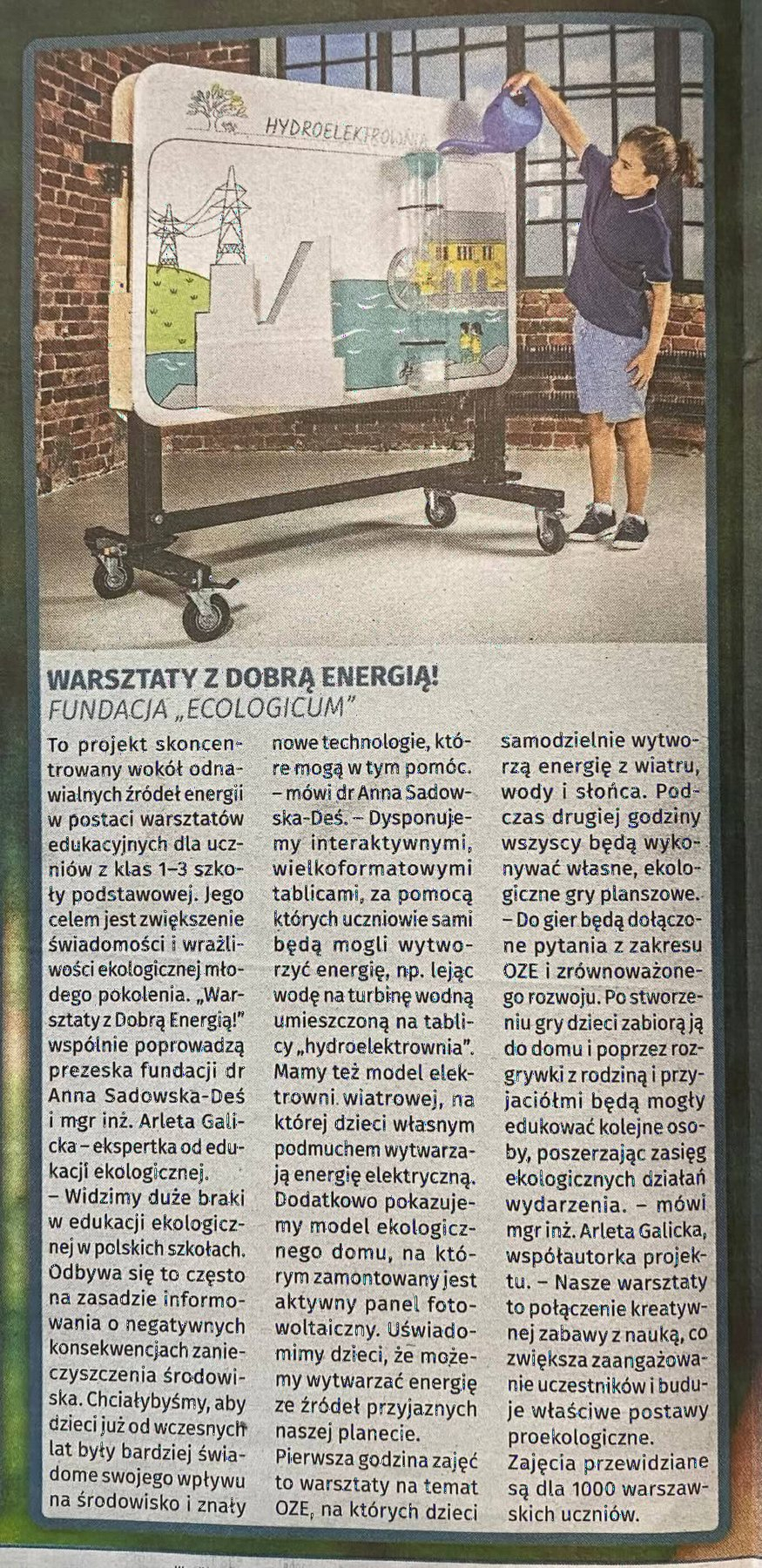 Warsztaty z Dobrą Energią! – Fundacja „Ecologicum”